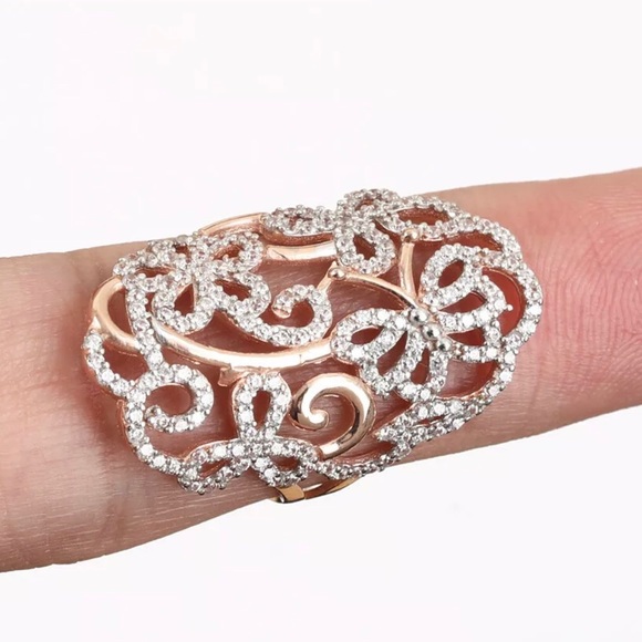 Jewelry - Turkish topaz rose gold ring with butterfly